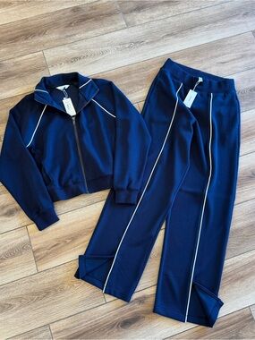 NWT SPANX AirPique Track Jacket & Pant Set $268 Retail
